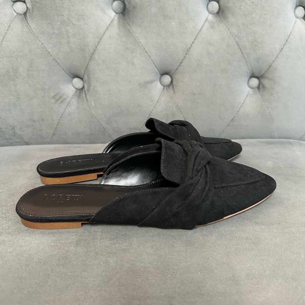 J Crew black mules shoes sz 8.5